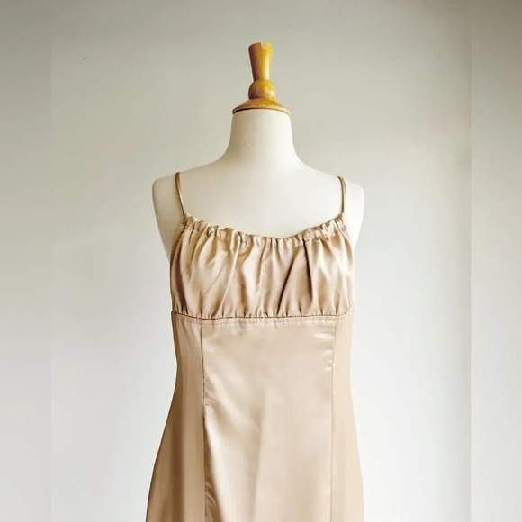 NWT KITTENISH | Cream Satin Gathered Bust Midi Dress | Multiple SIzes - Picture 4 of 6
